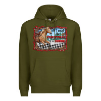 Army Green all i want for christmas is a horse  with farm Premium Hoodie - RanaPortraitStore