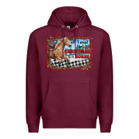 Burgundy all i want for christmas is a horse  with farm Premium Hoodie - RanaPortraitStore