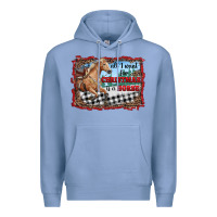 Colony Blue all i want for christmas is a horse  with farm Premium Hoodie - RanaPortraitStore
