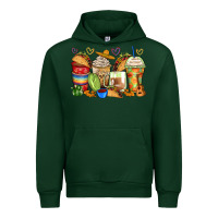 Forest Green tacos coffee cups Urban Hoodie - Zillion Design Studio