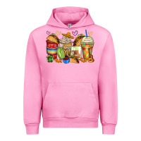 Fuchsia Pink tacos coffee cups Urban Hoodie - Zillion Design Studio