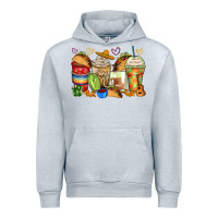 Heather Grey tacos coffee cups Urban Hoodie - Zillion Design Studio