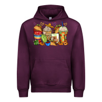 Mauve Wine tacos coffee cups Urban Hoodie - Zillion Design Studio