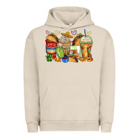 Pigment French Oak tacos coffee cups Urban Hoodie - Zillion Design Studio