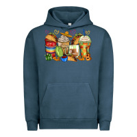 Pigment Midnight Navy tacos coffee cups Urban Hoodie - Zillion Design Studio