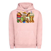 Pigment Salmon tacos coffee cups Urban Hoodie - Zillion Design Studio