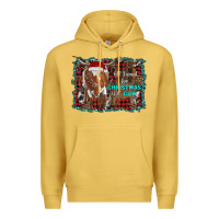 Antique Gold all i want for christmas is a cow longhorn Premium Hoodie - RanaPortraitStore