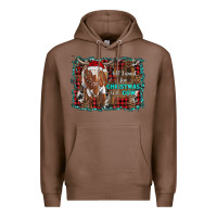 Chestnut all i want for christmas is a cow longhorn Premium Hoodie - RanaPortraitStore