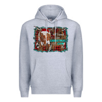 Heather Grey all i want for christmas is a cow longhorn Premium Hoodie - RanaPortraitStore