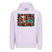 Lilac all i want for christmas is a cow longhorn Premium Hoodie - RanaPortraitStore