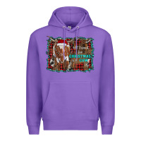 Purple all i want for christmas is a cow longhorn Premium Hoodie - RanaPortraitStore