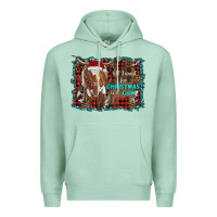 Seafoam all i want for christmas is a cow longhorn Premium Hoodie - RanaPortraitStore