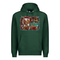 Sports Green all i want for christmas is a cow longhorn Premium Hoodie - RanaPortraitStore