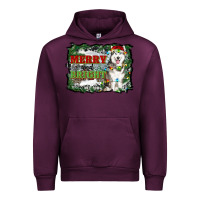 Mauve Wine merry and bright husky farm  background Urban Hoodie - RanaPortraitStore
