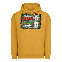 Pigment Peanut Butter merry and bright husky farm  background Urban Hoodie - RanaPortraitStore