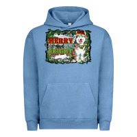 Pigment Pebble Blue merry and bright husky farm  background Urban Hoodie - RanaPortraitStore