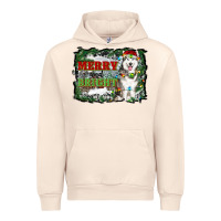 Merry And Bright Husky Farm  Background Urban Hoodie | Teevron