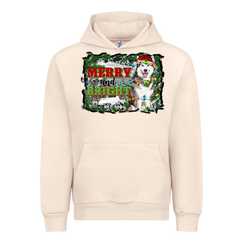 Merry And Bright Husky Farm  Background Urban Hoodie by RanaPortraitStore | Teevron