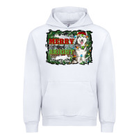 White merry and bright husky farm  background Urban Hoodie - RanaPortraitStore