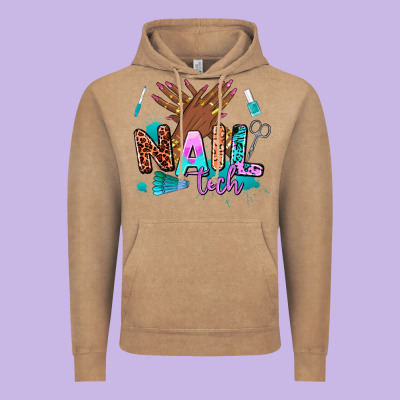 Nail Tech Vintage Hoodie Designed By Adodesignshop
