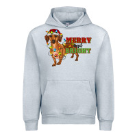 Heather Grey merry and bright dachshund Urban Hoodie - RanaPortraitStore