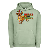 Pigment Oil Green merry and bright dachshund Urban Hoodie - RanaPortraitStore