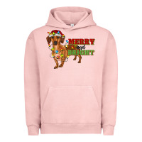 Pigment Salmon merry and bright dachshund Urban Hoodie - RanaPortraitStore