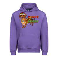 Merry And Bright Dachshund Urban Hoodie | Teevron