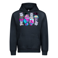 Navy hippopotamus coffee cups Urban Hoodie - Zillion Design Studio