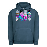 Pigment Midnight Navy hippopotamus coffee cups Urban Hoodie - Zillion Design Studio