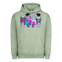 Pigment Oil Green hippopotamus coffee cups Urban Hoodie - Zillion Design Studio