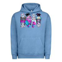 Pigment Pebble Blue hippopotamus coffee cups Urban Hoodie - Zillion Design Studio