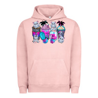 Pigment Salmon hippopotamus coffee cups Urban Hoodie - Zillion Design Studio