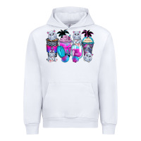 White hippopotamus coffee cups Urban Hoodie - Zillion Design Studio
