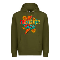Army Green firefighter wife with lightning bolt Premium Hoodie - Zillion Design Studio