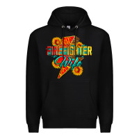 Black firefighter wife with lightning bolt Premium Hoodie - Zillion Design Studio
