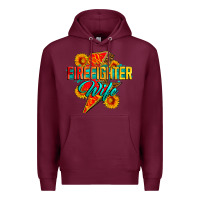 Burgundy firefighter wife with lightning bolt Premium Hoodie - Zillion Design Studio