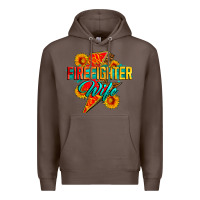 Coffee firefighter wife with lightning bolt Premium Hoodie - Zillion Design Studio