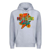 Heather Grey firefighter wife with lightning bolt Premium Hoodie - Zillion Design Studio