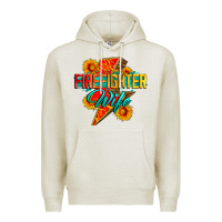 Oatmeal Heather firefighter wife with lightning bolt Premium Hoodie - Zillion Design Studio
