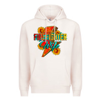 Pale Pink firefighter wife with lightning bolt Premium Hoodie - Zillion Design Studio