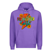 Purple firefighter wife with lightning bolt Premium Hoodie - Zillion Design Studio
