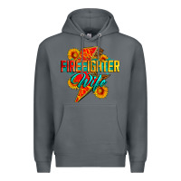 Rock firefighter wife with lightning bolt Premium Hoodie - Zillion Design Studio