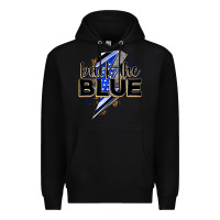 Black back the blue with lightning bolt Premium Hoodie - Zillion Design Studio