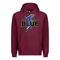 Burgundy back the blue with lightning bolt Premium Hoodie - Zillion Design Studio