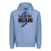 Colony Blue back the blue with lightning bolt Premium Hoodie - Zillion Design Studio