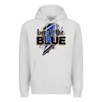 Dove Grey back the blue with lightning bolt Premium Hoodie - Zillion Design Studio