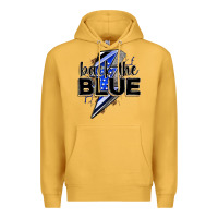 Mustard back the blue with lightning bolt Premium Hoodie - Zillion Design Studio