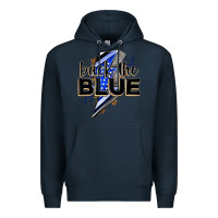 Navy back the blue with lightning bolt Premium Hoodie - Zillion Design Studio