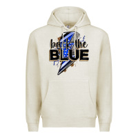 Oatmeal Heather back the blue with lightning bolt Premium Hoodie - Zillion Design Studio
